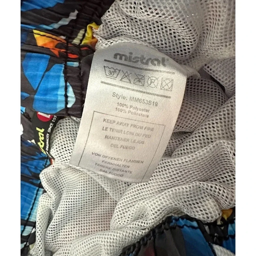 Mistral Mens‎ Swim Shorts Large Geometric Spellout Paddle Board Water Sports